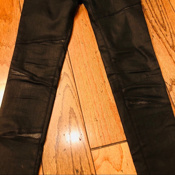 rag&bone black leather and denim jeans - Picture 4 of 8